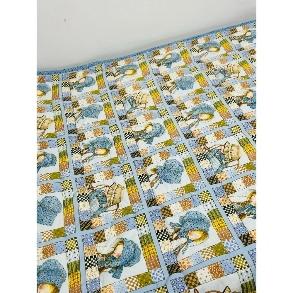 Handmade Quilt Holly Hobbie & Pillow Cases Lines Full Double 82 x 92